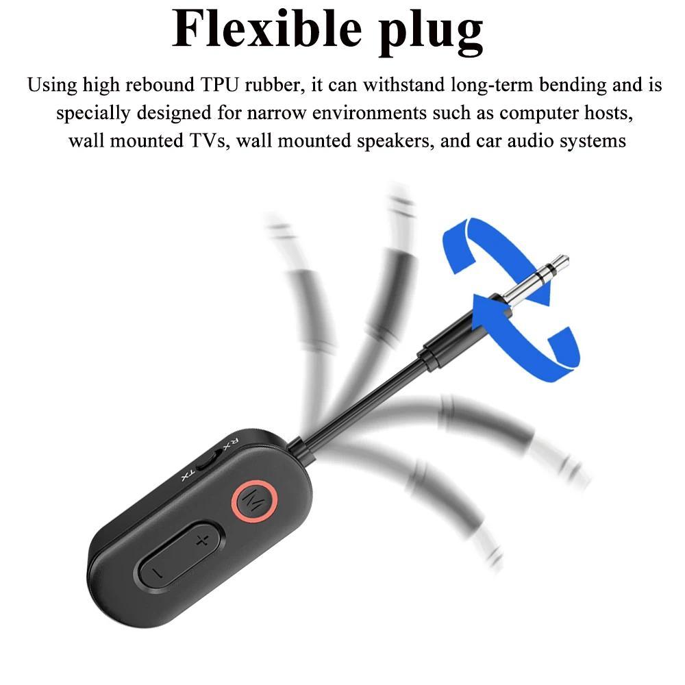 [Sẵn sàng] Bộ thu phát âm thanh Bluetooth6.0 Bộ chuyển đổi âm thanh không dây 2 trong 1 Bộ chuyển đổi không dây AUX 3,5 mm cho loa máy bay ô tô
