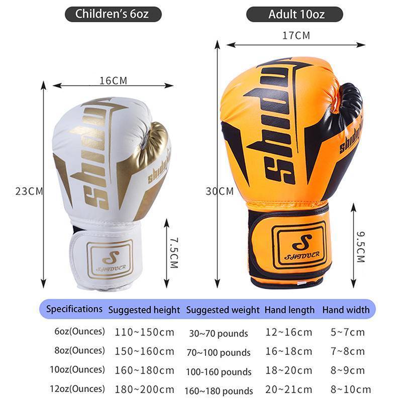 Găng Tay Boxing Pu MAKY 6 - 10 Oz Thoáng Khí Dành Cho Sanda, Muay Thái và Taekwondo