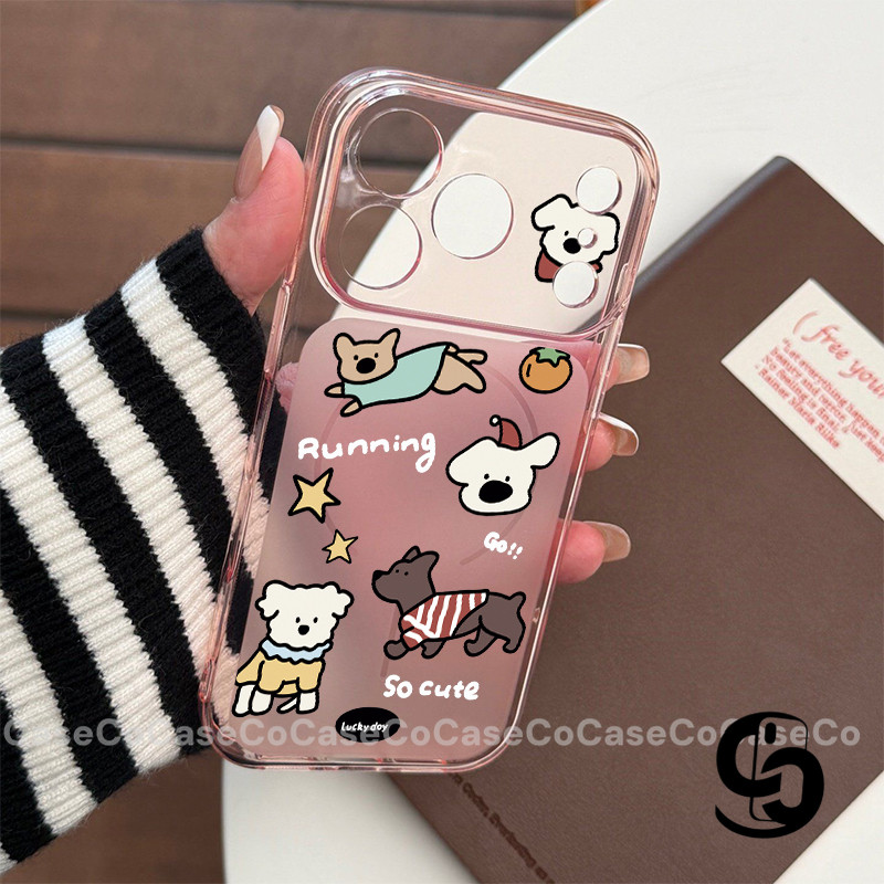 Ốp Lưng Cho IPhone 13 15 12 16 11 17 14 Pro Max 16 15 Plus 17Air Phim hoạt hình Puppy siêu mỏng bìa mềm mờ