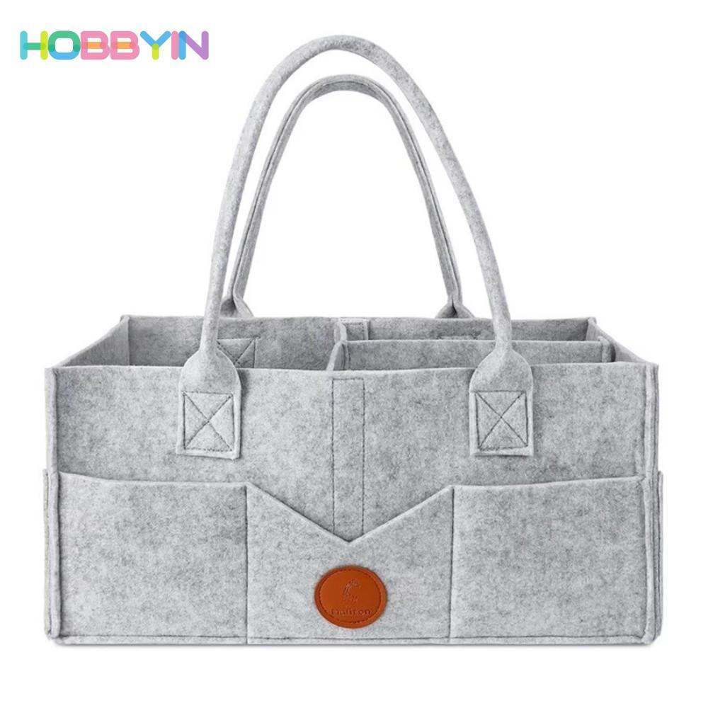 Túi đựng tã HOBBYIN, Giỏ đựng đồ trẻ mẫu giáo dung tích lớn nỉ, Túi đựng trẻ em cho mẹ có tay cầm Túi đựng tã cho trẻ sơ sinh Túi đựng đồ chơi linh tinh cho bé