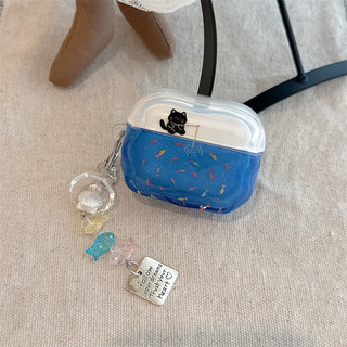 Mèo con fishes.for Airpods4 Airpod 1 / 2 3 Pro Pro2 pro3 Vỏ tai nghe Bluetooth không dây Vỏ bảo vệ tai nghe AirPods Pro i3 i4 pro3