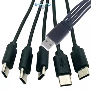 E-WOITD 1 / 2 Chiếc 20cm USB Sang Type-C Bộ Chia Cáp 2 / 3 / 4 / 5 Cổng USB C Bộ Chia Cáp USB Sang Loại C Nhiều Cáp Sạc E-WOITD