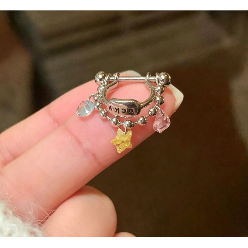 Mặt dây chuyền và bông tai ngôi sao zircon, thời trang đa dụng