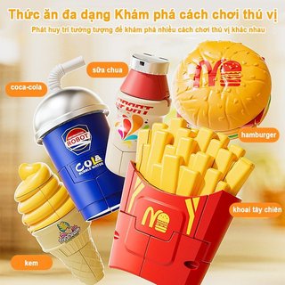 Biến Đổi Robot Đồ Chơi Burger Fries ABS Quà Tặng Giáo Dục Trẻ Em Nhập Vai Chơi Hộp Sinh Nhật