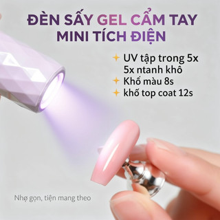 Đèn móng tay cầm tay Mini UV LED Gel Máy sấy có thể sạc lại Nhanh Cure Salon Dụng cụ làm móng tay tại nhà