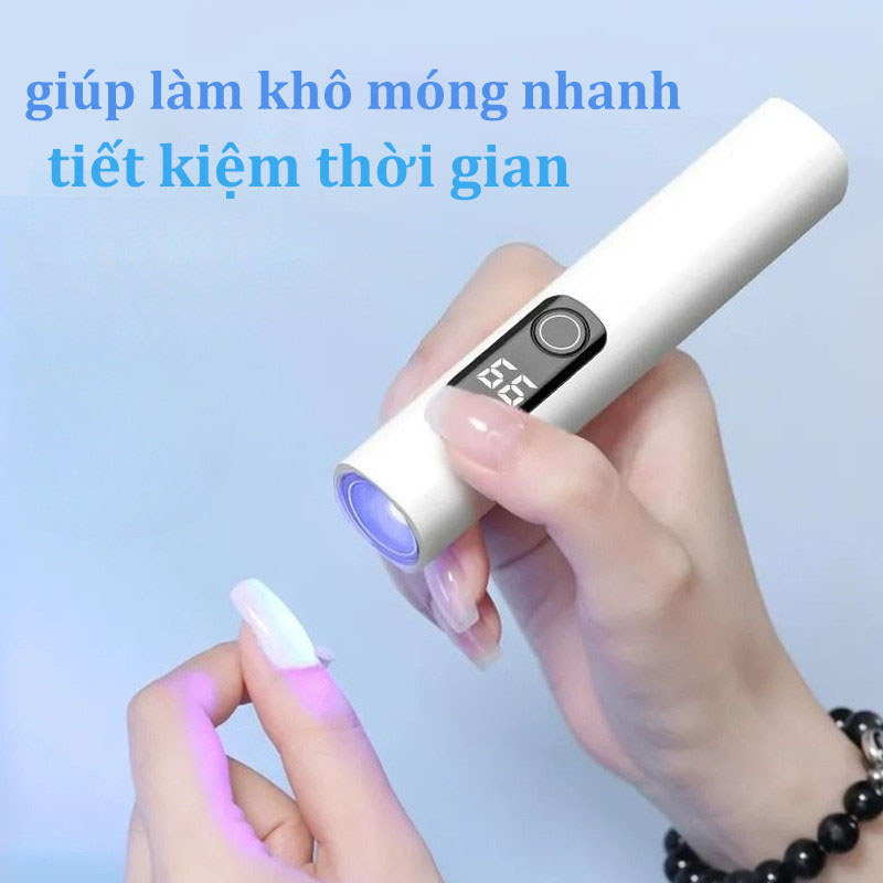 Đèn Hơ Móng Mini Cầm Tay,Thiết Kế Có Thể Sạc Lại Với Cổng USB,Công Suất 3w, Nhỏ Gọn Và Tiện Lợi
