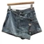 Mẫu mới 2026 - Culottes denim nữ dáng chữ A giả hai mảnh, phù hợp cho mùa hè