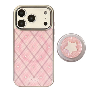 [Sheren] Vỏ điện thoại ngôi sao kẻ sọc màu hồng Sheren-Fritillary Thích hợp cho i17 16 15 14 13 12 11 pro max Vỏ bảo vệ chống sốc