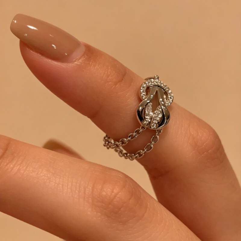 Nhẫn nữ phong cách mới từ Trung Quốc, trang trí đá zircon và thiết kế độc đáo hình bát giác, cá tính và đa năng