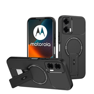Dành Cho Motorola Moto G24 Power 4G Ốp điện thoại Cứng Cảm Giác Da Có Chân Đế Ẩn Vỏ Từ Tính Cạnh Mềm Chống Sốc Mỏng Vỏ