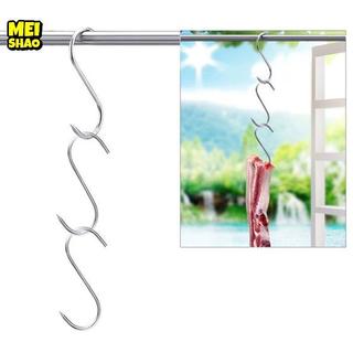 MeiShao 20 móc inox hình chữ S treo thịt, xúc xích, lạp xưởng BBQ tiện dụng