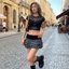 Váy mini CATMALLER88 Grunge, Váy mini lưng co giãn Ruffle Y2K, Váy mini sọc đen và xám vừa vặn cho nữ