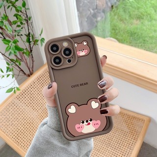 Ốp lưng iphone camera viền cao gấu nâu cute 7/8/plus/x/xs/11/12/13/14/15/pro/max/promax