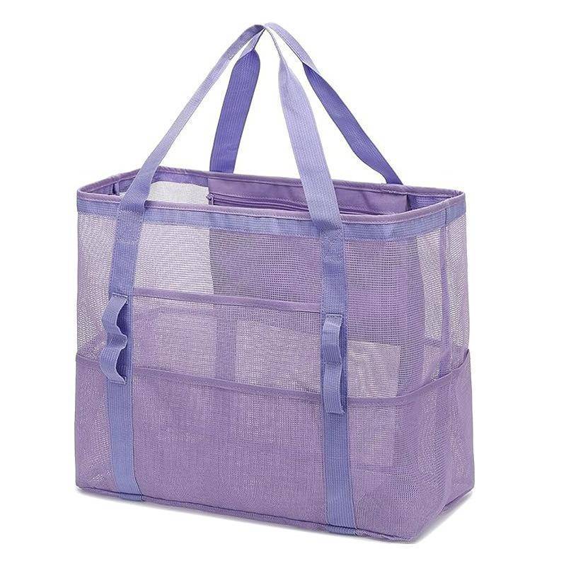 {BUDDI} Túi đi biển lưới lớn chống nước Tote chống cát có 2 tay cầm Túi đựng phòng tập thể dục bể bơi du lịch cho gia đình {buddingenergy}