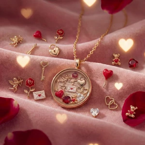 Trái Tim Lãng Mạn Có Thể Mở Áo Vòng Cổ Kỷ Niệm Hoa Hồng Cupid Phong Bì Gấu Tình Yêu Mặt Dây Chuyền Ánh Sáng Vòng Cổ Sang Trọng