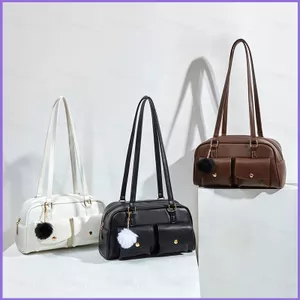 SQ11 Retro PU Ladylike Boston Túi đeo vai đi lại dung tích lớn đa năng sành điệu