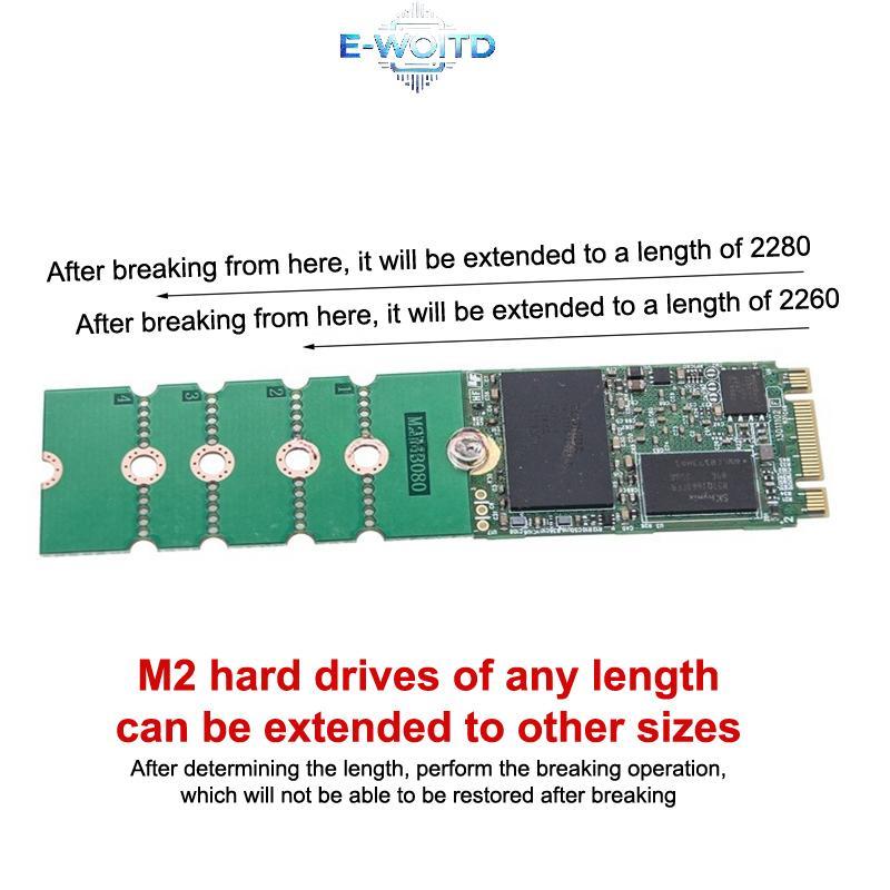 Thẻ chuyển đổi SSD E-WOITD M.2 2230 / 2242 / 2260 Đến 2280 Thẻ chuyển đa năng Mở rộng Ra Board Riser Card Chuyển đổi thẻ E-WOITD