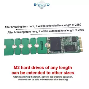Thẻ chuyển đổi SSD E-WOITD M.2 2230 / 2242 / 2260 Đến 2280 Thẻ chuyển đa năng Mở rộng Ra Board Riser Card Chuyển đổi thẻ E-WOITD
