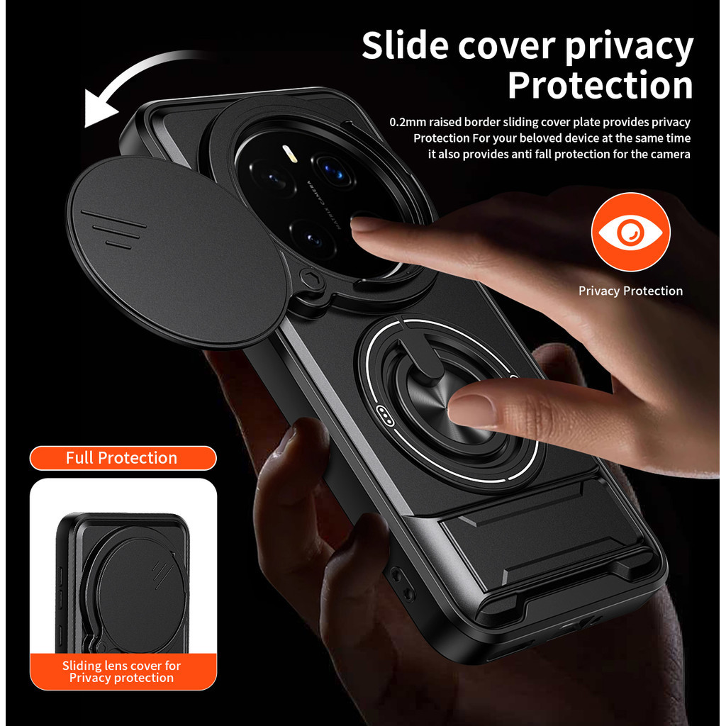 Ốp Điện Thoại Đa Năng Sang Trọng Thích Hợp Cho Honor Magic7 Magic6 Magic8 Pro 5G Dây 360°Giá đỡ vòng có vỏ máy ảnh Vỏ bảo vệ toàn diện chống sốc
