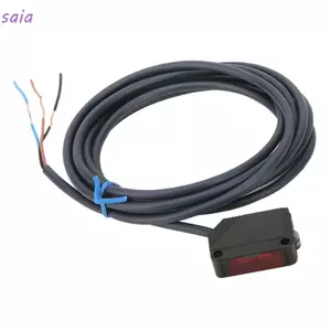 Công tắc quang điện SAIA NPN, Cảm biến hồng ngoại phản xạ khuếch tán E3Z-D61 12-24VDC, Khoảng cách phát hiện 300mm với hệ thống điều khiển cảm biến quang điện cáp 1,5m