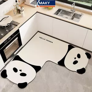MAKY L-Shape Thấm Hút Sàn Nhà Bếp Thảm Dài Diatomite Thảm Nhà Bếp Mềm Có Thể Giặt Thảm Màu Trơn Phòng Tắm Lối Vào Thảm Cửa VN