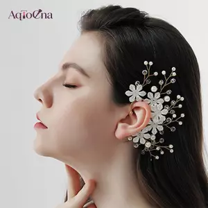 AqToCna Thời Trang Pha Lê Hoa Tai Không Xuyên Ngọc Trai Handmade Pha Lê Hoa Punk Sáng Bóng Bông Tai Nữ Ngọt Ngào Tinh Tế Kẹp Tai Dự Tiệc Trang Sức Quà Tặng AqToCna