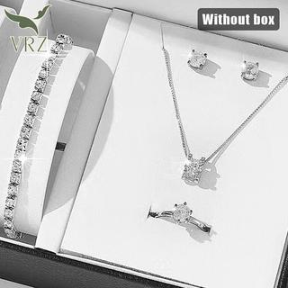 VRZ Sang Trọng Nữ Nhẫn Nelace Bông Tai Kim Cương Giả Vòng Tay Nữ Thường Ngày Nữ Bộ Trang Sức HOT
