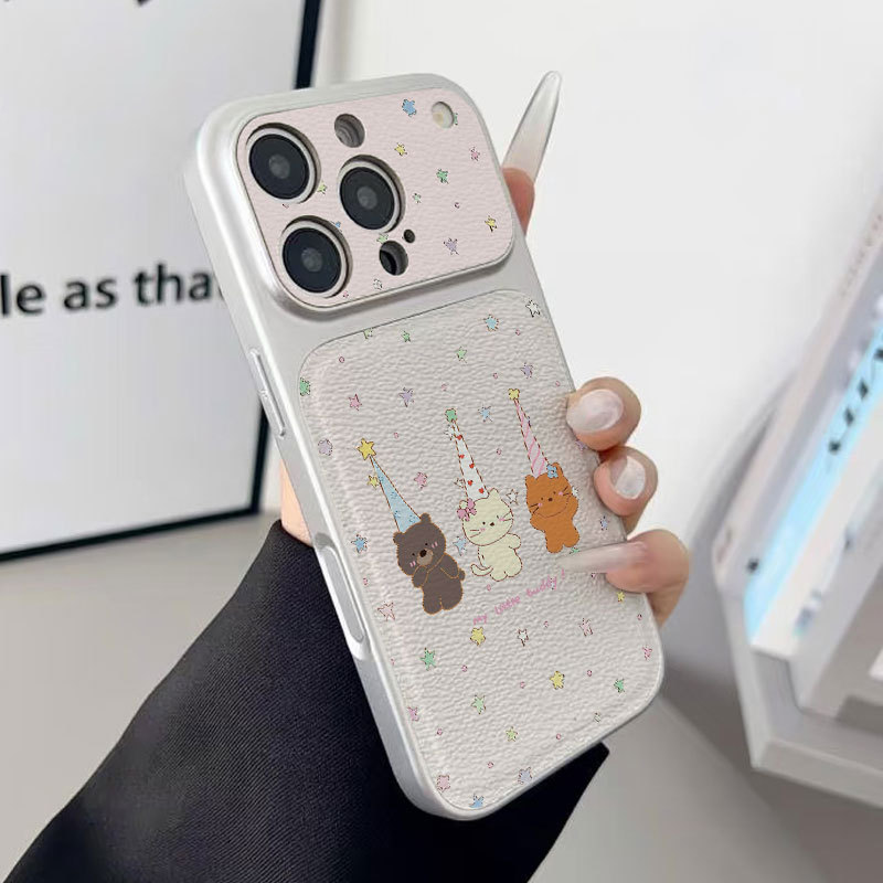 Ốp lưng iPhone Ốp máy ảnh mềm chất lượng cao Party Bear - iP 7/8/X/XS/XR/11/12/13/14/15/16/17/Plus/Air/Pro/Max