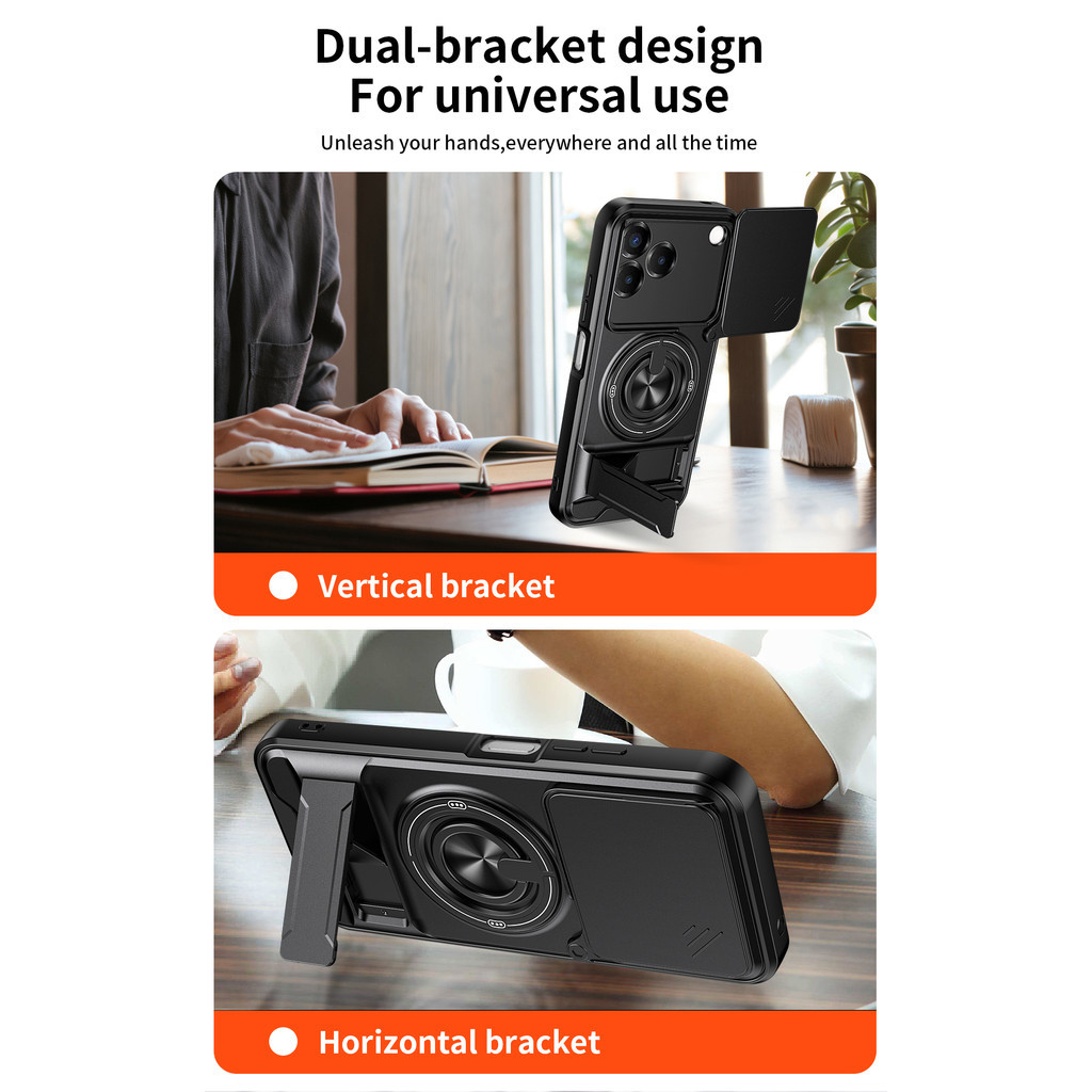 Thích hợp cho ZTE Blade Nubia V80 Pro V70 Design Vita 4G 10 Pro A35E A75 360 Ring Stand Vỏ điện thoại có vỏ máy ảnh Gắn trên ô tô từ tính Vỏ bảo vệ toàn diện chống sốc
