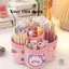 Khay đựng Bút 6 Ngăn để Bàn Xoay 360 độ, Hình Bông Hoa Dung Tích 15*10cm