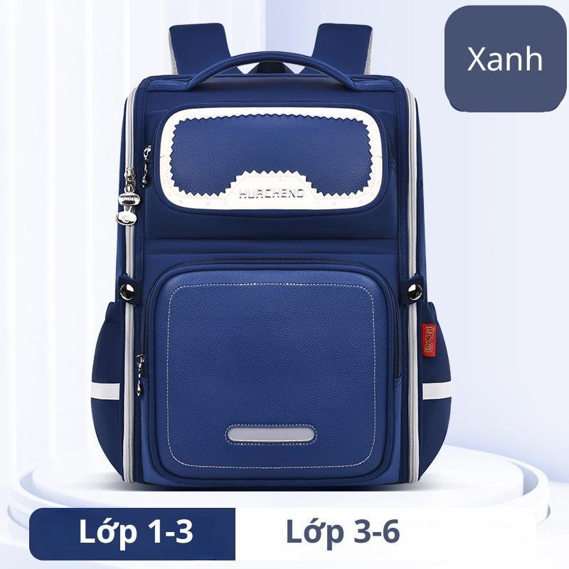 Balo Chống Gù Chống Thấm Nước, Balo Cho Bé Mẫu Mới Hình Nơ Basic Dáng Form Hộp Phù Hợp Bé Lớp 3 đến Lớp 6