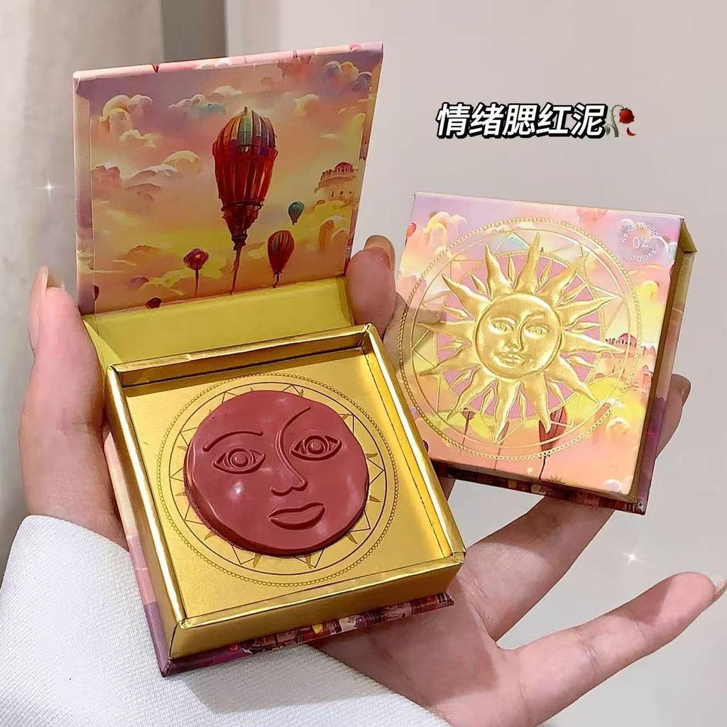 Cảm giác cao cấp!Sun Cảm Xúc Blush Độ Bóng Cao Mở Rộng Châu Âu Mỹ Mờ Làm Sáng Đường Viền Bão Hòa Cao Bóng Mặt Làm Sáng Mỹ Phẩm