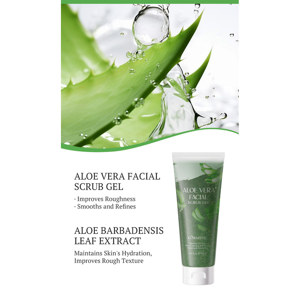 KORMESIC 【Gel tẩy tế bào chết】 200ml - Chiết xuất thiên nhiên, làm sạch sâu, loại bỏ tế bào chết, da mịn màng