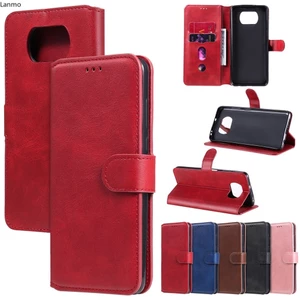 Ốp Lưng Cho Xiaomi POCO X3 X3Pro X3 NFC X3 GT F3 M3 Pro M5 M4 Pro X4 Pro X4 GT Ví Lật Sang Trọng Mới Cổ Điển Màu Trơn Bảo Vệ Da Chống Sốc Tích Hợp Hộp Đựng Thẻ