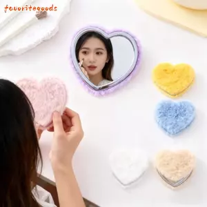 Gương cầm tay du lịch FAVORITEGOODS, Gương trang điểm sang trọng có túi Mini gấp, Gương mỹ phẩm thanh lịch hai mặt di động dành cho sinh viên