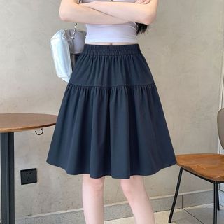 [MIZIQI] Váy bánh lưng co giãn mùa hè, Váy bỏ túi đi lại xếp li
