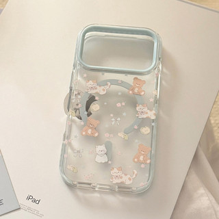 Ốp Điện Thoại Từ Trong Suốt Cho iPhone 17ProMax 17Pro 17 16ProMax 16Pro 16 15ProMax 15Pro 15 14ProMax 14Pro 14 13ProMax 13Pro 13 Apple Gấu Dễ Thương 12 Bìa Mềm