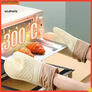 Linh hồn| Găng tay lò vi sóng Găng tay chống bỏng 1 cái / 2 chiếc Găng tay lò nướng silicon chịu nhiệt Găng tay nhà bếp chần bông chống bỏng để nấu nướng Bbq Insulatio chống trượt