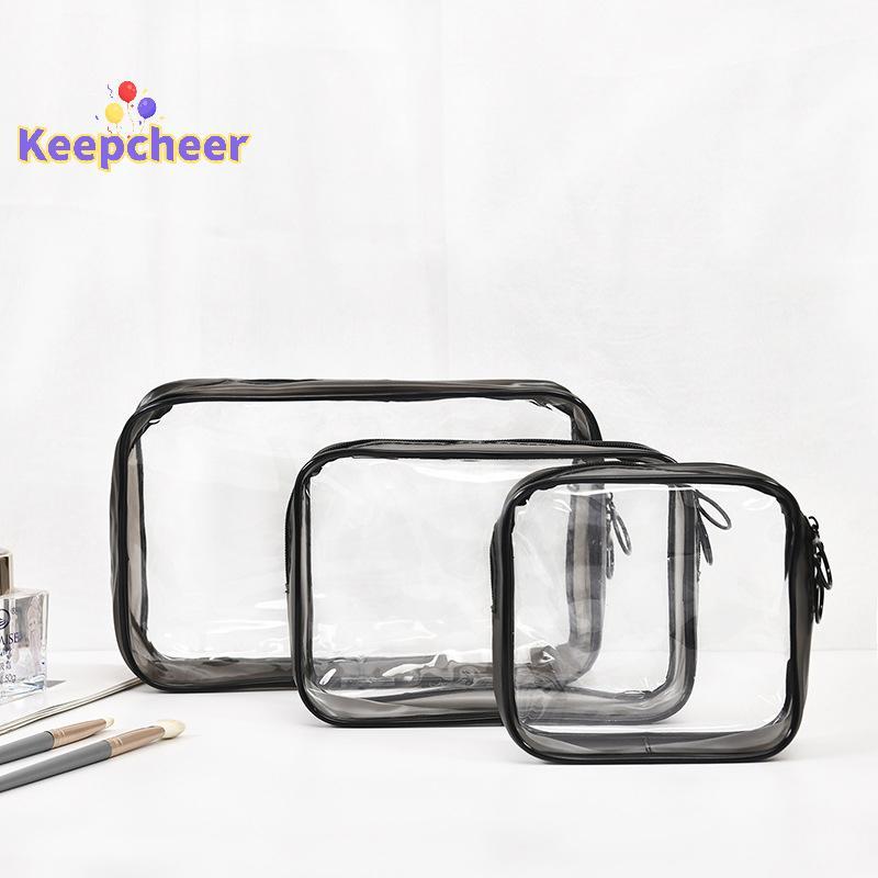 [Keepcheer] Túi đựng mỹ phẩm trong suốt PVC Nữ Dây kéo Túi trang điểm trong suốt Vỏ làm đẹp Du lịch Trang điểm Tổ chức lưu trữ Bồn tắm Túi giặt vệ sinh Mới