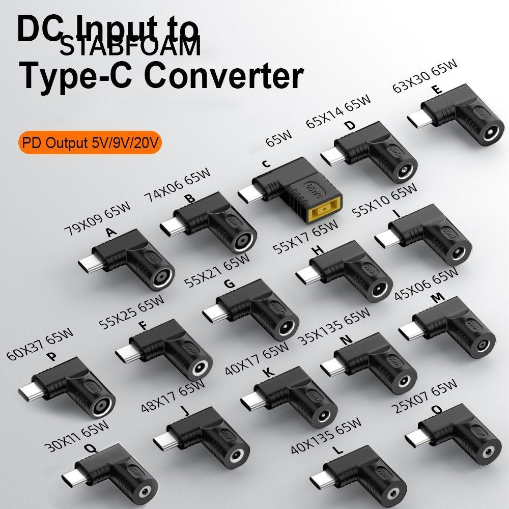 Bộ chuyển đổi STABFOAM DC sang Type C 5v 9v 12v Đầu nối USB C chuyên nghiệp PD 65W cho / /