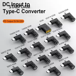 Bộ chuyển đổi STABFOAM DC sang Type C 5v 9v 12v Đầu nối USB C chuyên nghiệp PD 65W cho / /