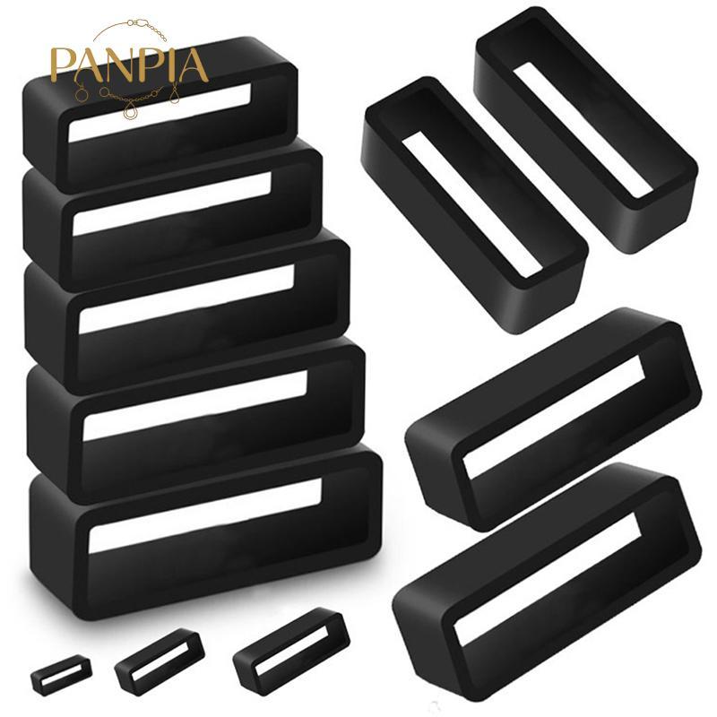 PNPIA- Dây đeo đồng hồ silicon màu đen giữ vòng vòng cao su Giá đỡ 14-26mm.