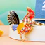 N9RF Xuyên Biên Giới Cung Hoàng Đạo Gà Mái Xe Móc Khóa Nữ Dễ Thương Sáng Tạo Túi Mặt Dây Chuyền Móc Chìa Khóa Vòng Quà Tặng Nhỏ
