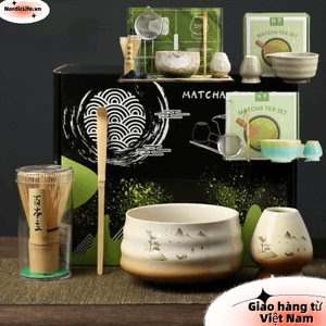 Bàn chải Matcha NORDICLIFE, Muỗng pha trà Matcha Bộ trà Matcha Nhật Bản, Bát kết hợp có thể tái sử dụng Dụng cụ làm trà bằng gốm tre Máy đánh trà xanh cho những người yêu thích trà