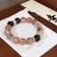 Vòng tay pha lê trà và vàng đen Unisex - Trang sức chữa bệnh bằng đá tự nhiên - Handmade 10 / 12mm - Thiết kế nghệ thuật cổ điển