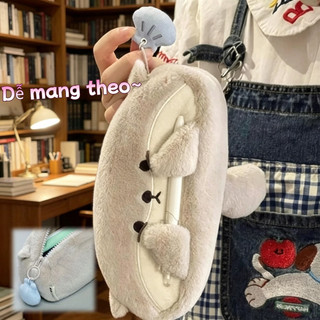Hộp bút lông hình Otter/Penguin – Dung tích lớn, sang trọng, đáng yêu –Phụ kiện đi học thời trang cho học sinh, quà tặng