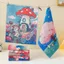 Khăn tay CATMALLER88, Khăn tay lớn gạc Cotton 4 lớp khô nhanh, Phim hoạt hình trang trí dễ thương 34x40cm Khăn nhà bếp Mẫu giáo Trẻ em