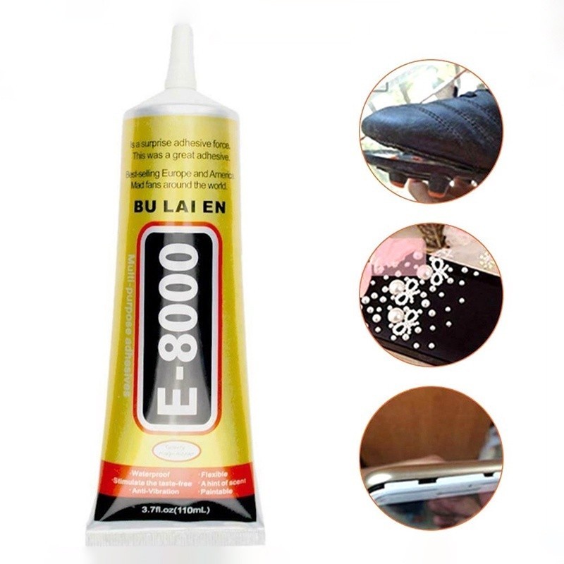 Keo dán đa năng siêu chắc E8000 Dán Thủ Công Handmade,Keo Dẻo Acrylic Dán Gioăng Màn hình điện thoại