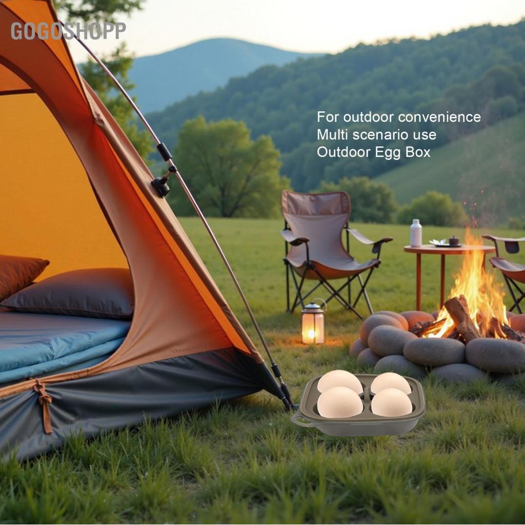 Gogoshopp Gogoshopp Asixxsix Hộp Đựng Trứng Cắm Trại Đa Năng PP Silicone 4 Lưới Hộp Đựng Di Động Chống Sốc Hộp Đựng Cho Dã Ngoại Du Lịch Ngoài Trời Du Lịch Nhà Bếp Tủ Lạnh