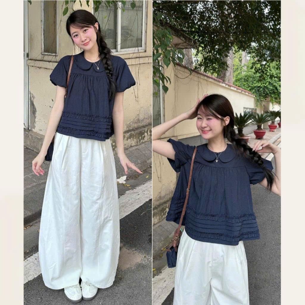 Áo Cổ Sen Tay Bồng Bèo Dưới Xếp Ly MA860 - SamHi Closet
